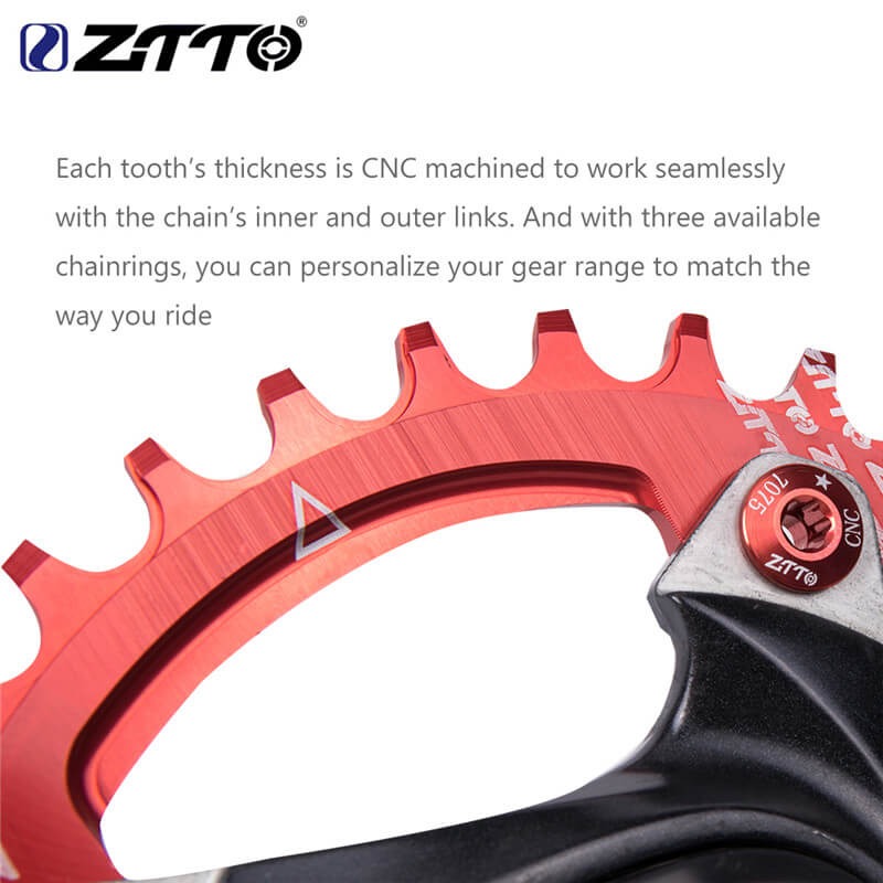 ใบจานจักรยานเสือภูเขาแบบชั้นเดียว ZTTO 104BCD 32/34/36T Chainring Crankset