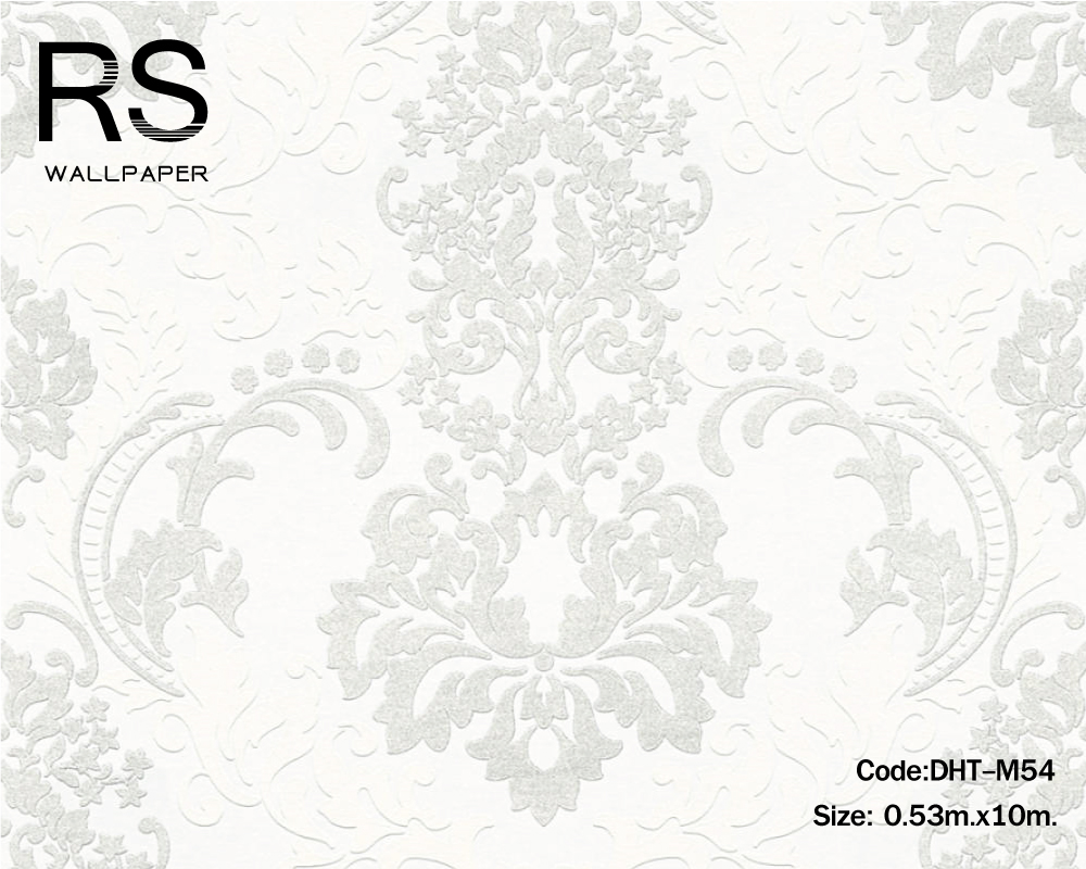 วอลเปเปอร์ ลายหลุยส์สีขาว วิ้งๆซุปเปอร์กลิเตอร์ DHT-M54