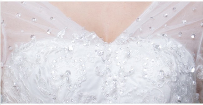 BR152 **พรีออเดอร์**ชุดแต่งงาน&ชุดเจ้าสาวแบบยาวสีขาวเกรดพรีเมี่ยม เปิดไหล่ มีแขน หรูหราน่ารัก สวยโดดเด่นไม่ซ้ำใคร