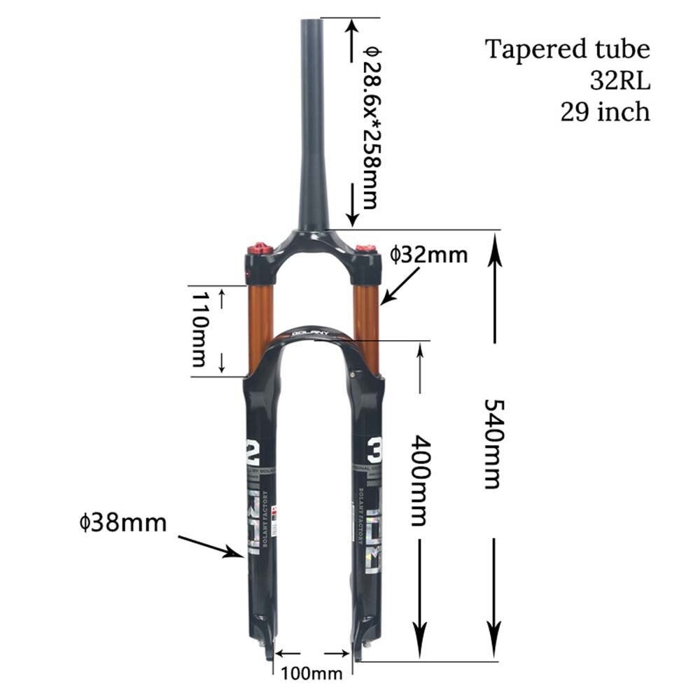 โช๊ครถจักรยาน BOLANY ซางตรง โช๊คลม ปรับล็อคได้ น้ำหนักเบา 27.5/29