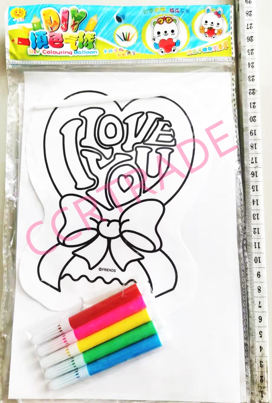 บอลลูนระบายสี 2 ชิ้น+สีเมจิถุง 28 ซม.