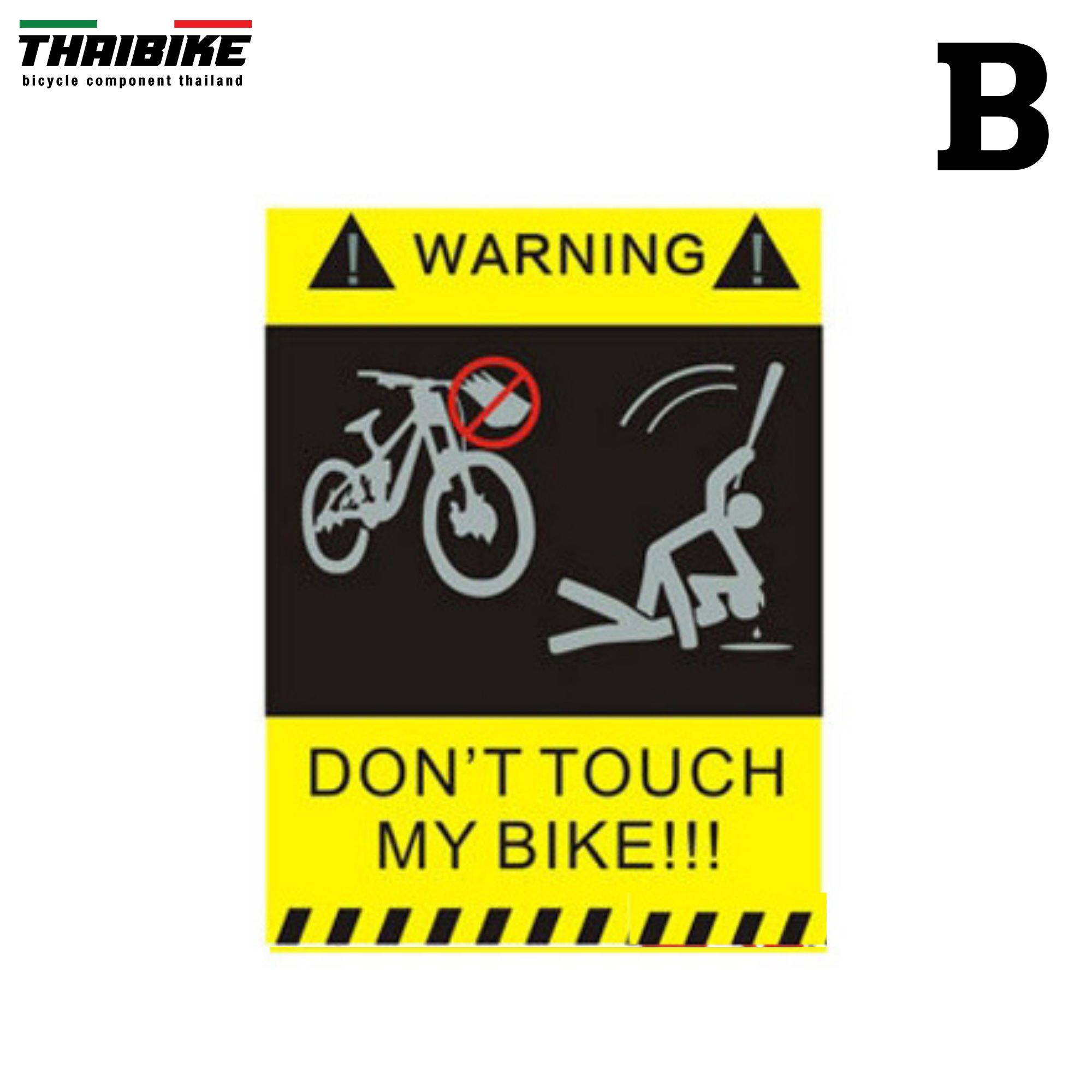 สติกเกอร์ติดเฟรมบน หลักอาน จักรยาน คำว่า DON'T TOUCH MY BIKE