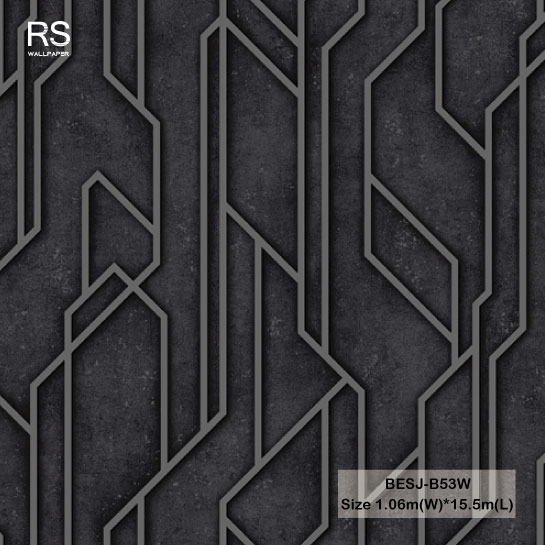 วอลเปเปอร์สไตล์โมเดิร์น สีเทาเข้ม BESJ-B53W