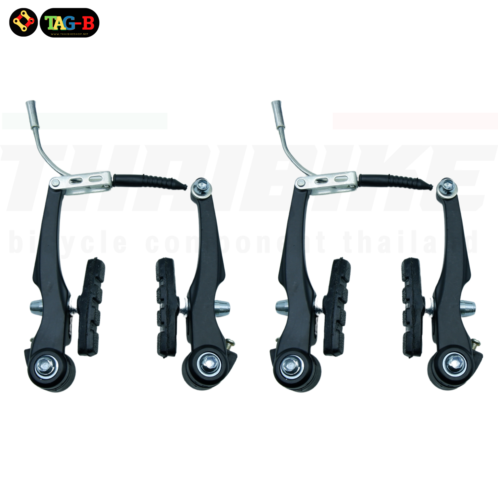 ชุดวีเบรคสำหรับจักรยาน V-BRAKES พร้อมอุปกรณ์ สีดำ/สีเงิน