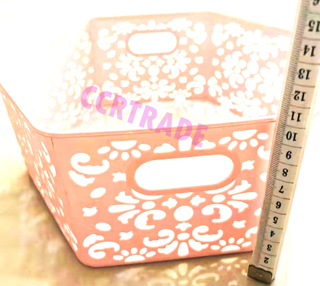 ตะกร้าฉลุพาสเทล หกเหลี่ยม 10x26 ซม.