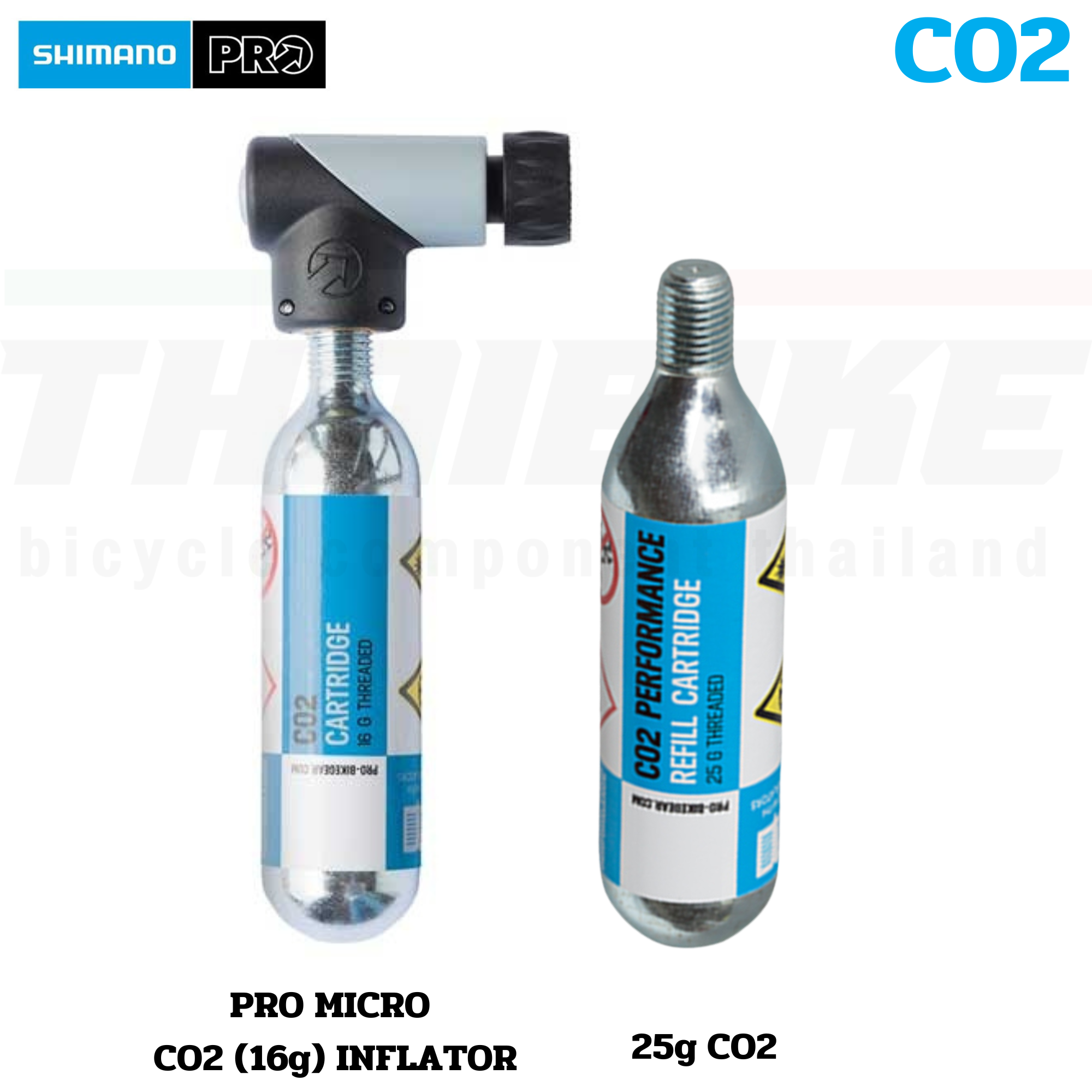หัวสูบพร้อมหลอด Pro Co2 Performance MICRO INFLATOR แบบเติม 25G ตัวเติมลมจักรยาน แบบพกพา