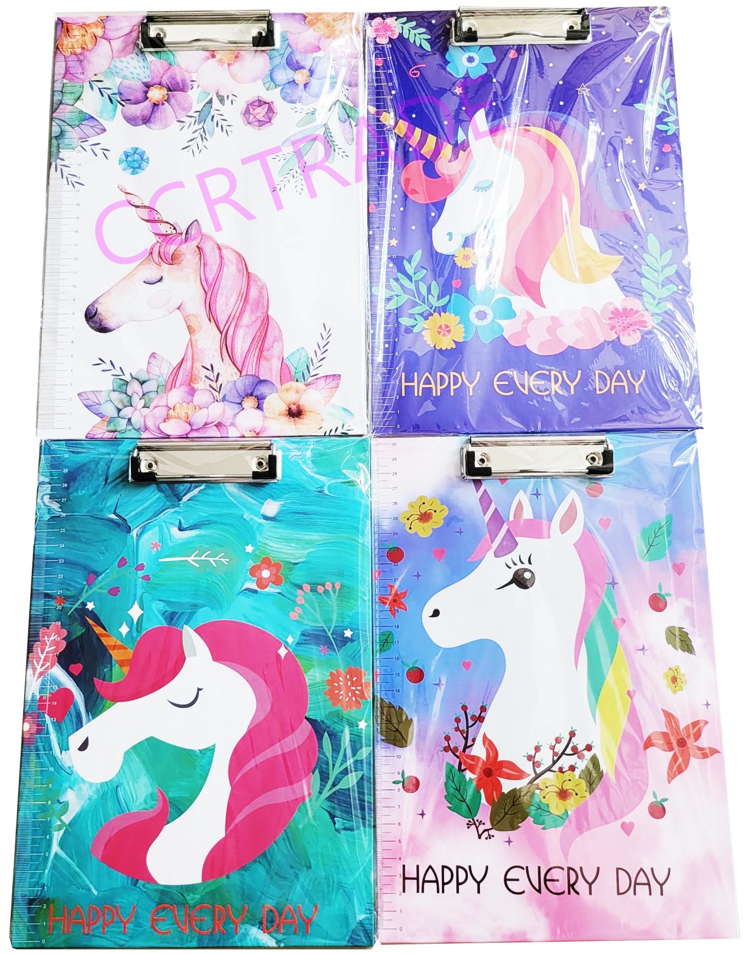 กระดานคลิปบอร์ด A4 ลายยูนิคอร์น 22x31.5 ซม.(ลายใหม่)