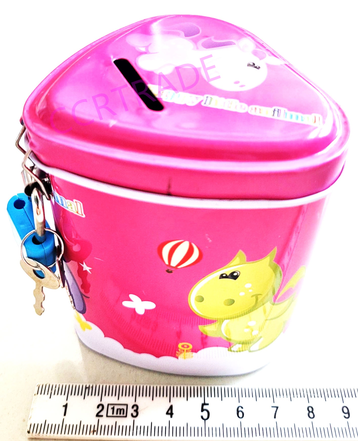 ออมสินเหล็กข้าวปั้น+กุญแจถุง 7.5x8 ซม.