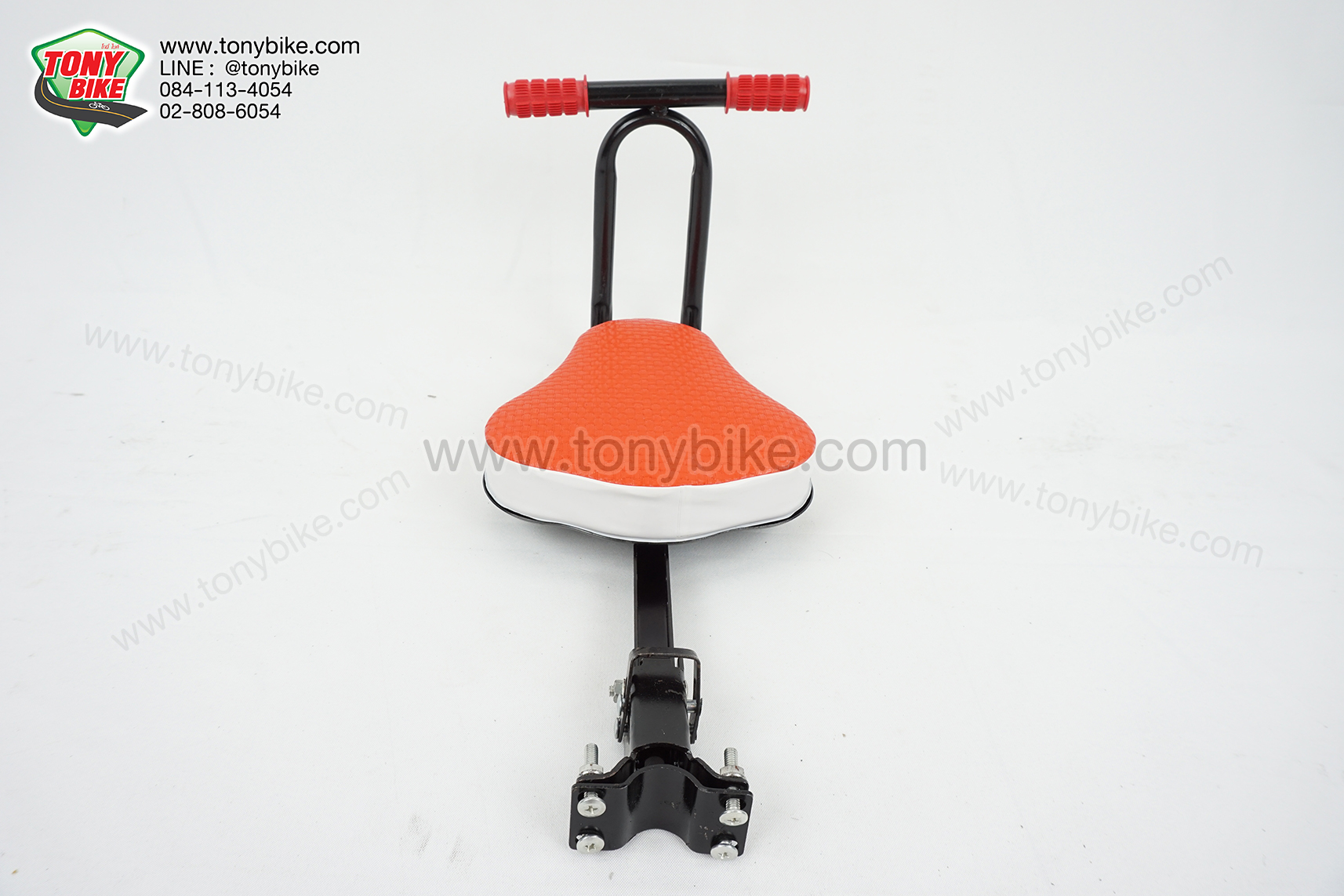 ที่นั่งเด็กแบบติดเฟรมด้านหน้า รุ่นประหยัด สีแดง