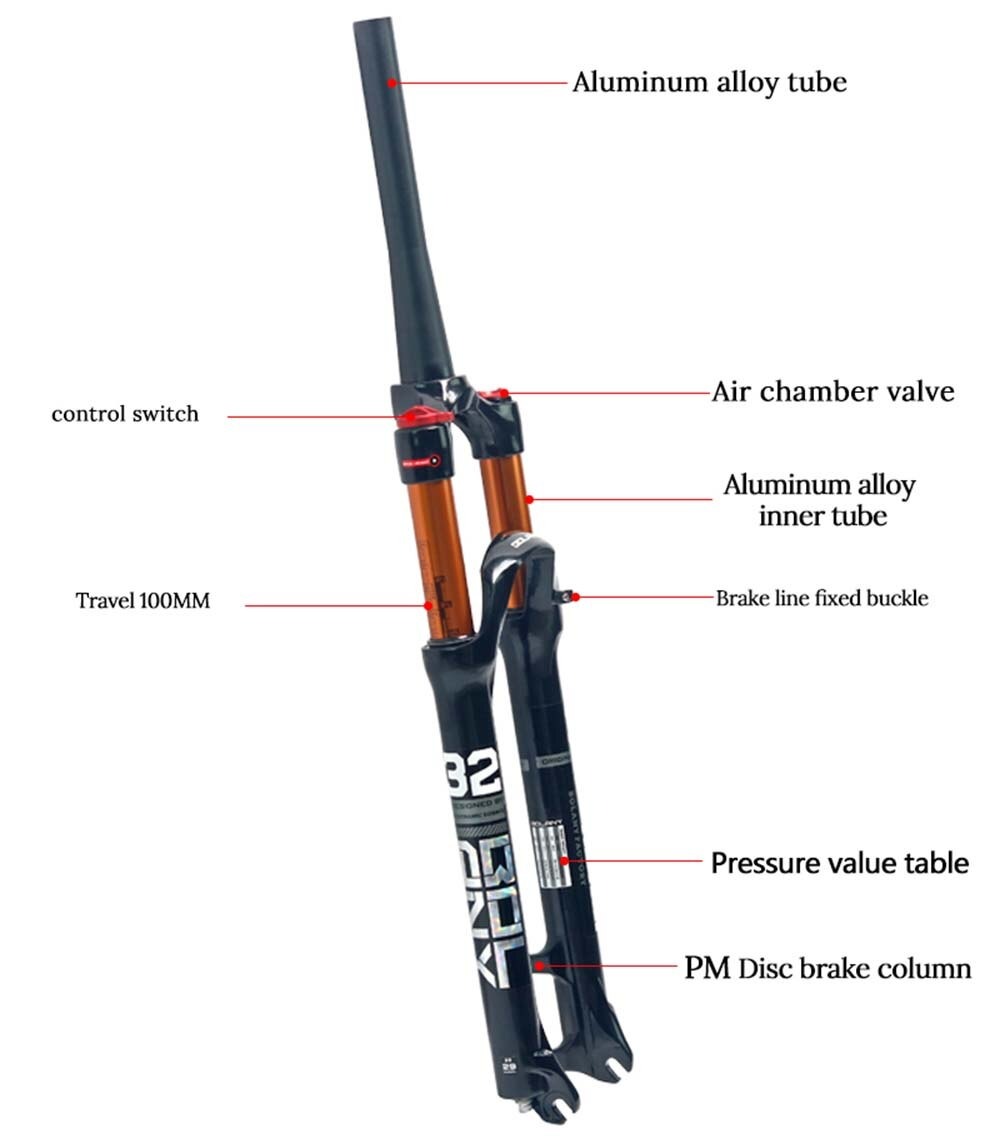 โช๊ครถจักรยาน BOLANY ซางตรง โช๊คลม ปรับล็อคได้ น้ำหนักเบา 27.5/29