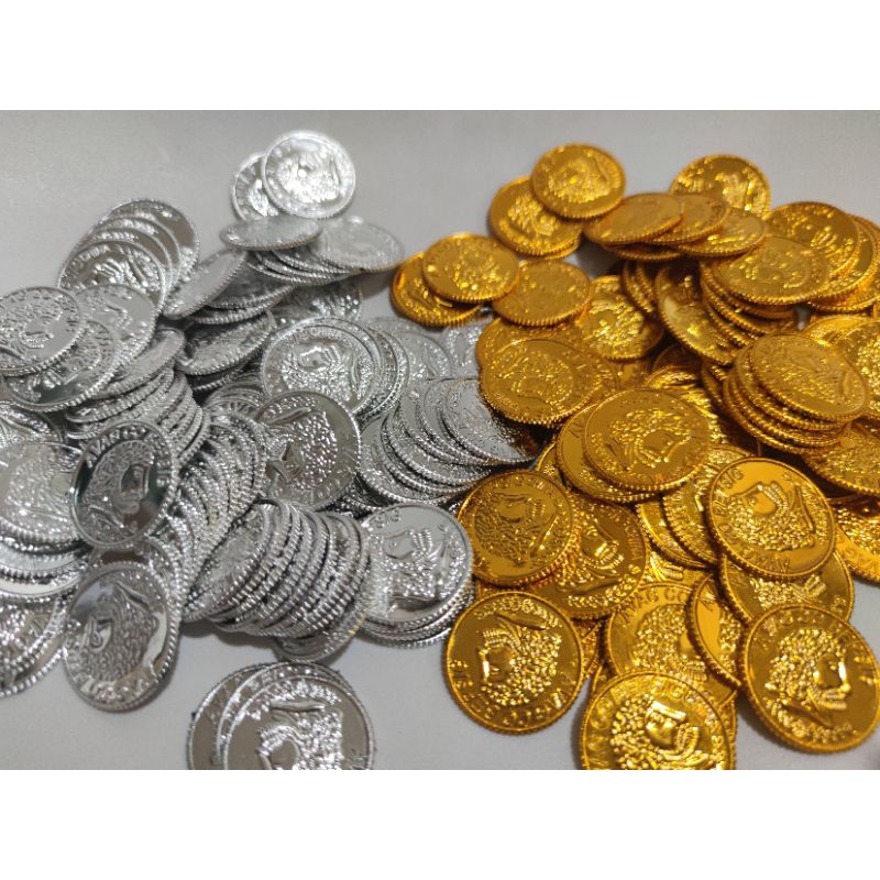 เหรียญทอง💰เงิน เหรียญโจรสลัด ขุมทรัพย์ กล่องสมบัติ เหรียญของเล่น พร้อมส่งจากไทย