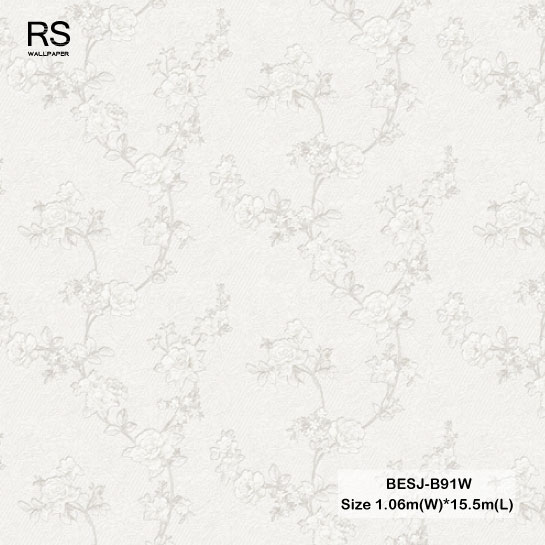 วอลเปอร์ลายดอกไม้สีครีม BESJ-B91W