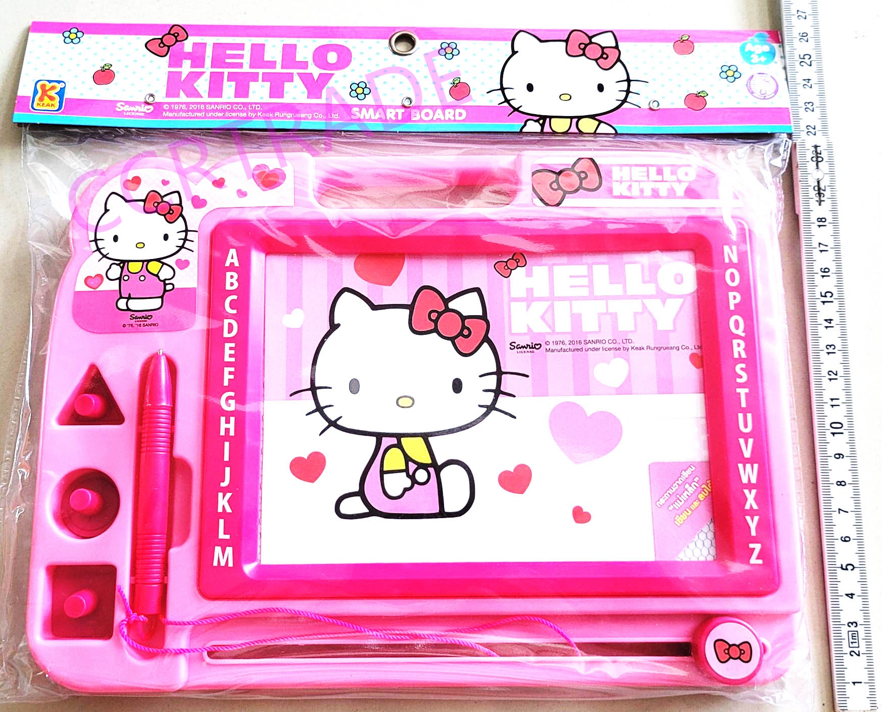 กระดานแม่เหล็กคิตตี้+ตัวปั๊มถุง PVC 26.5x31 ซม.(ลิขสิทธิ์แท้)(1x3)