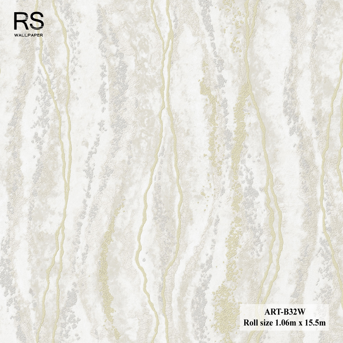 วอลเปเปอร์ ลายหินอ่อนสีครีมทอง ART-B32W