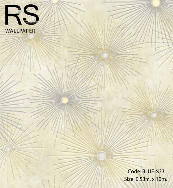 วอลเปเปอร์ลายพลุไฟโมเดิร์น BLUE-S33