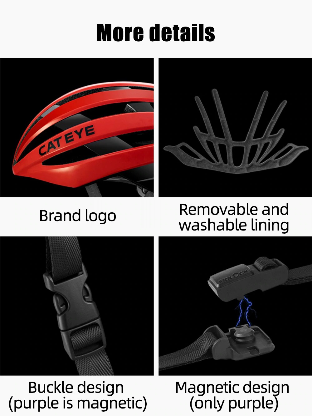 แท้ หมวกกันน็อคจักรยาน เสือหมอบ เสือภูเขา CATEYE Cycling Helmet Detachable Taillight Ultralight