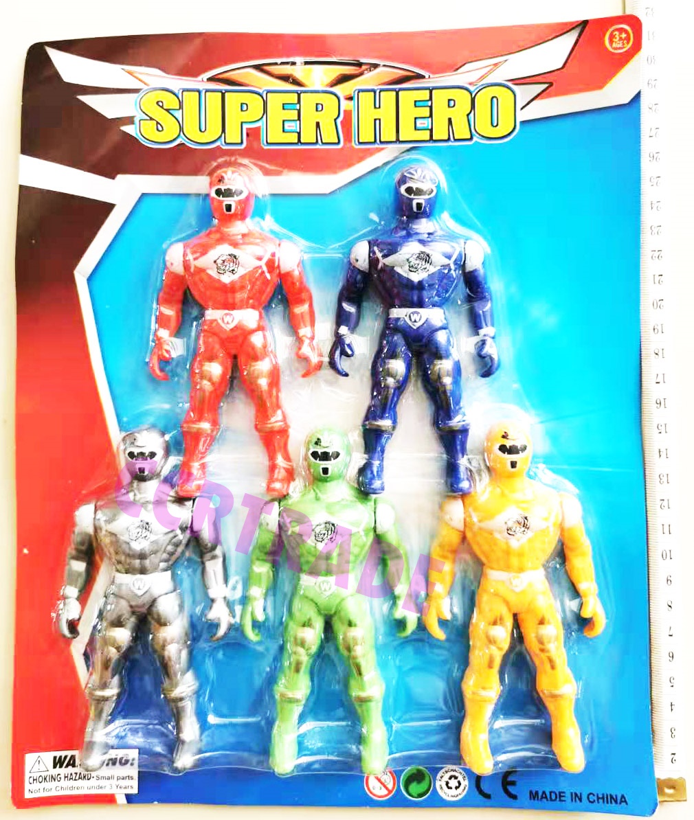 หุ่นเรนเจอร์สีสดใหญ่ 5 ชิ้นแผง 31 ซม.
