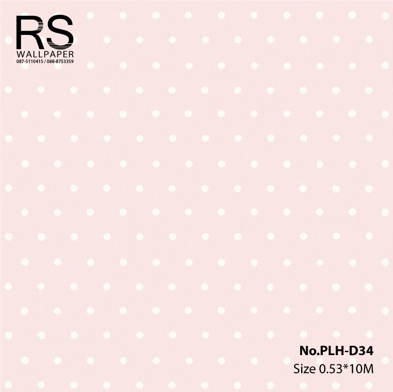 วอลเปเปอร์ ลายจุดสีขาว พื้นสีอมชมพู No.PLH-D34