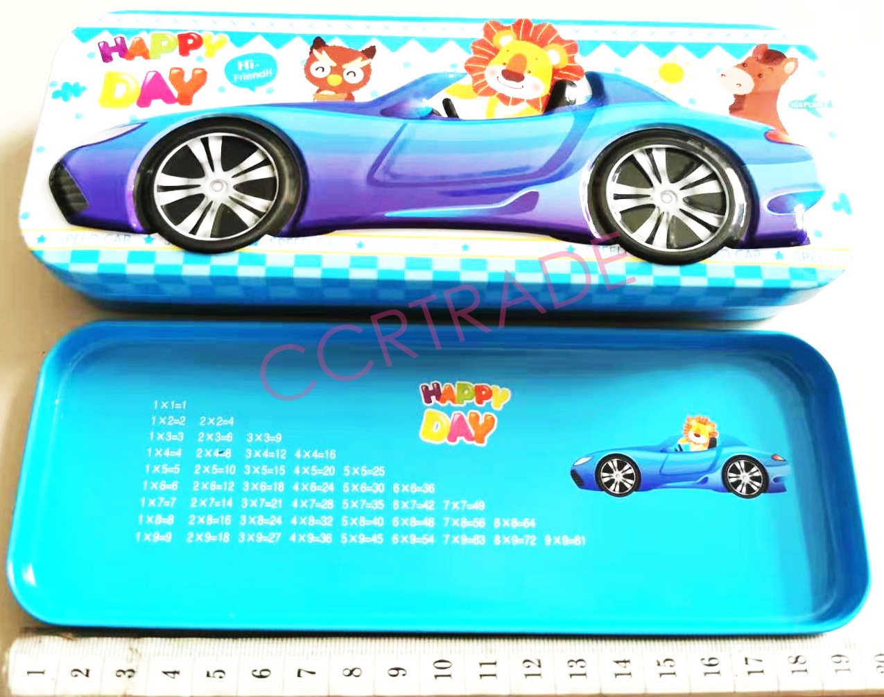 กล่องดินสอเหล็ก 2 ชั้น(รถแข่งการ์ตูน) 20.5 ซม.