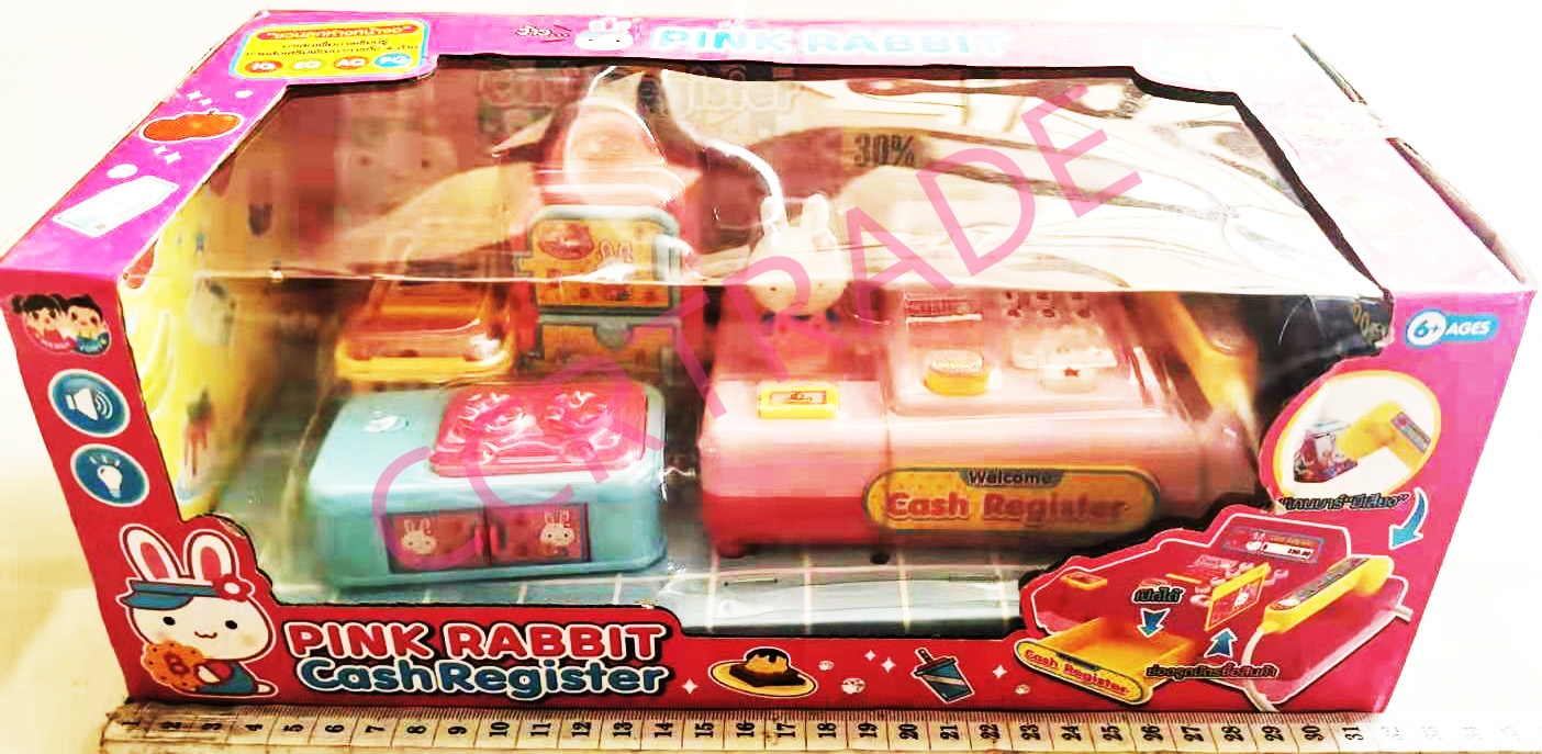 แคชเชียร์พิงค์แรบบิทมีเสียง มีไฟ(รุ่นใหม่) 13x32 ซม.(ลิขสิทธิ์แท้)(1x3)