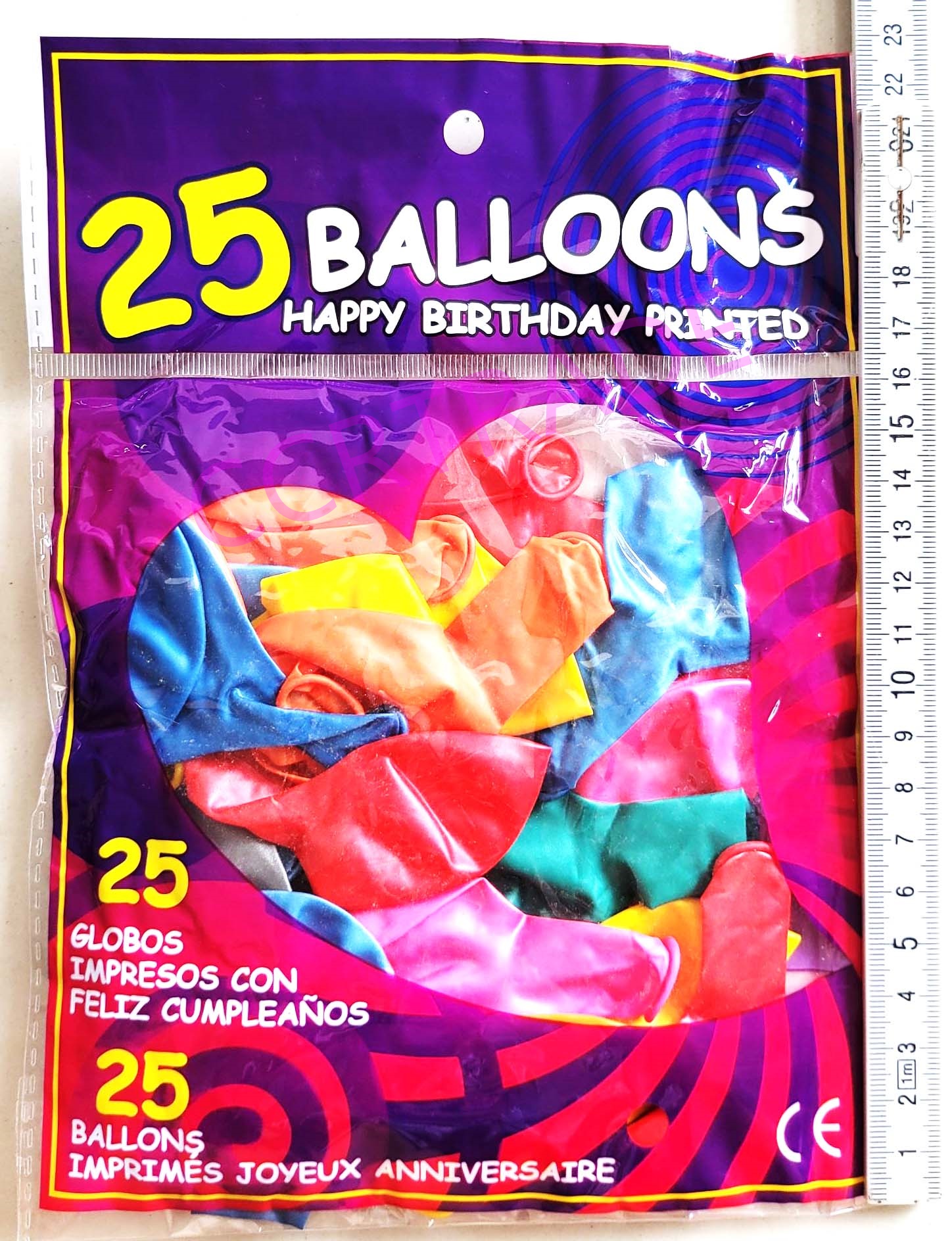 ลูกโป่งปาร์ตี้สีสด 25 ชิ้นถุง 23 ซม.