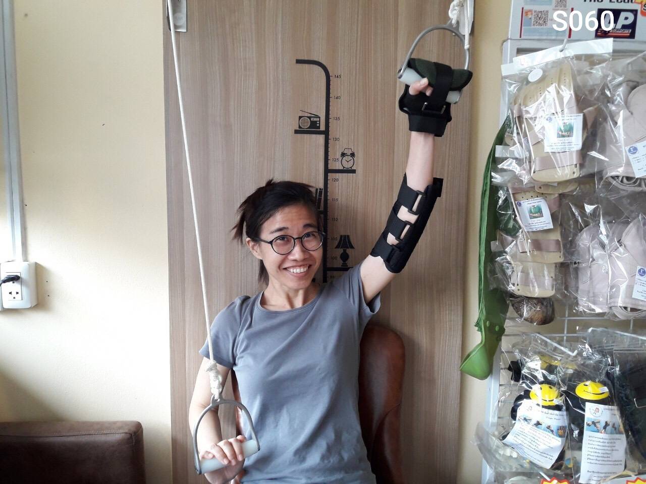 ถุงมือดึงรอก (glove pulley)/ถุงมือดึงรอกบริหารไหล่ กล้ามเนื้ออ่อนแรง เส้นเลือดในสมองแตก/ อัมพาต/ถุงมือปั่นจักรยานกายภาพ