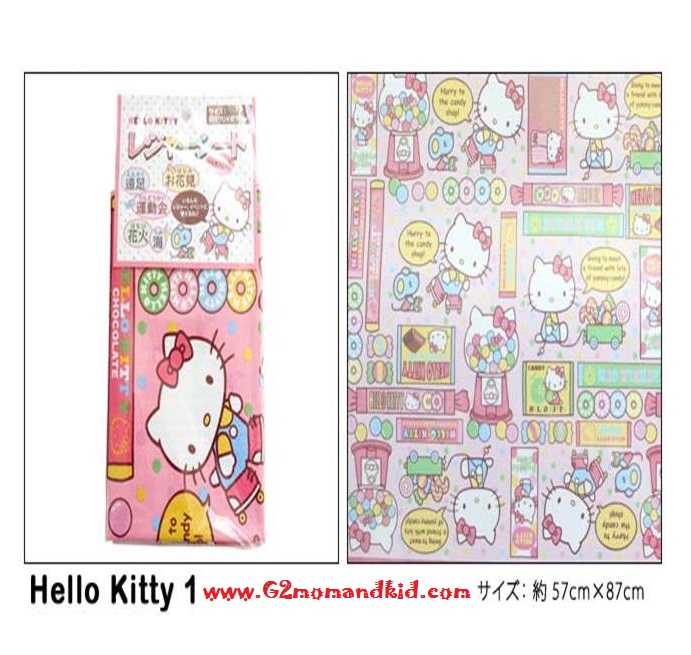 ++พร้อมส่ง++ แผ่นพลาสติกกันน้ำได้ ลาย Hello Kitty ใช้ปูรองนั่ง รองทำกิจกรรม ทำความสะอาดง่าย ไซส์ 60 x 80 ซม. สินค้านำเข้าจากญี่ปุ่นแท้ค่ะ