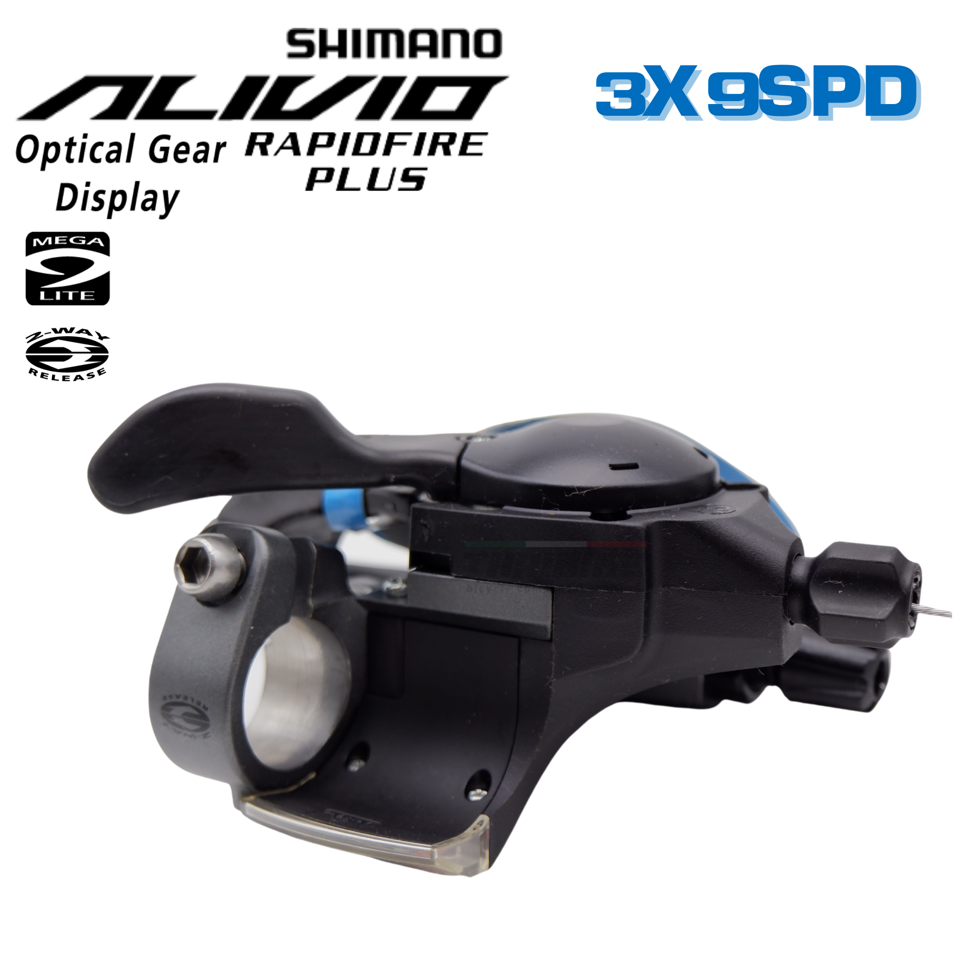 มือเกียร์จักรยาน SHIMANO ALIVIO, ST-M4000 รุ่นติดมือเบรค ซ้าย+ขวา 9-SPD พร้อมสายในเกียร์
