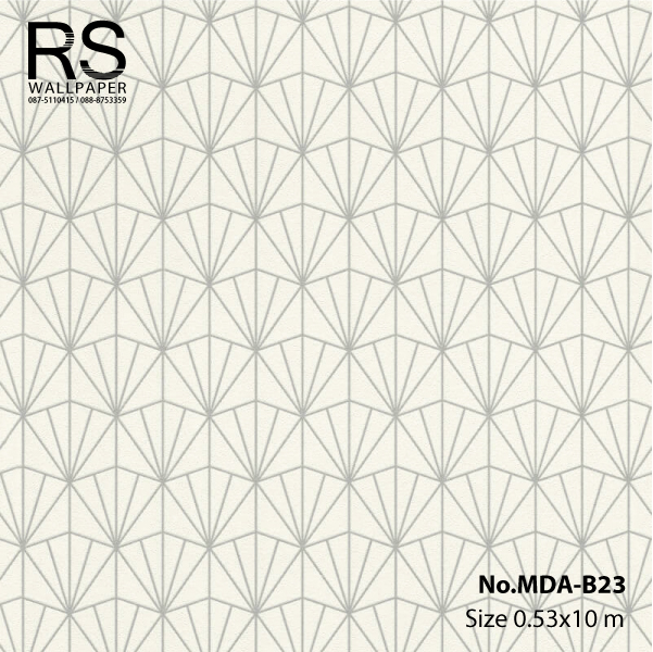 วอลเปเปอร์ลายฉลุโมเดิร์นเส้นสีเงินผสมกลิตเตอร์พื้นสีขาว MDA-B23
