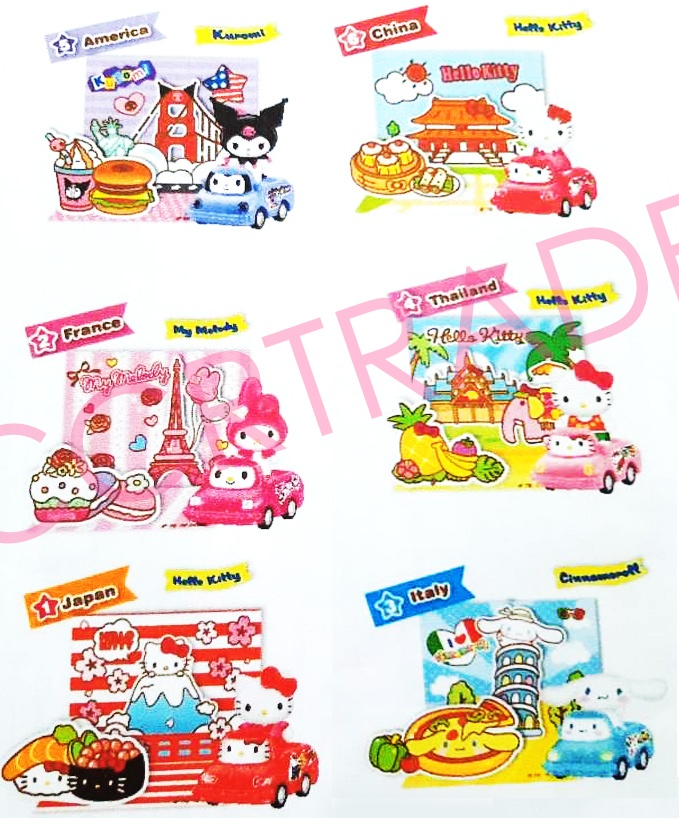 รถซานริโอ้ท่องโลกเซอร์ไพร์สกล่อง 7x11.5 ซม.(ลิขสิทธิ์แท้)(1x6)