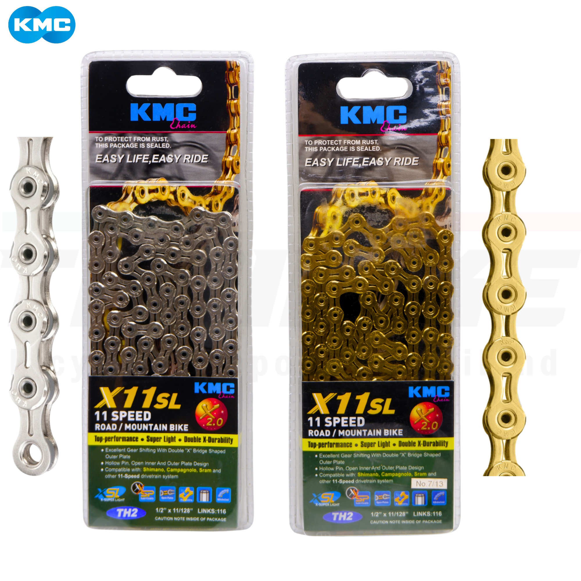 ของแท้ โซ่จักรยาน KMC X11SL สำหรับเสือหมอบและเสือภูเขา รุ่น TOP