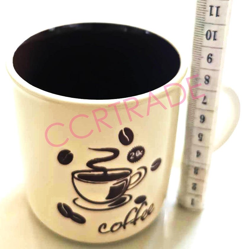 แก้วกระเบื้อง มีหู Coffee 7x7.5 ซม.(งานหนา)
