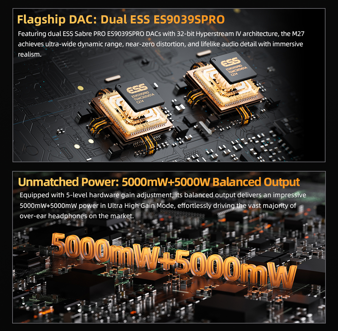 FiiO M27 DAP เครื่องเล่นเพลงพกพา HiFi อัจฉริยะระดับเรือธง รองรับ Dual Hi-Res ประกันศูนย์ไทย