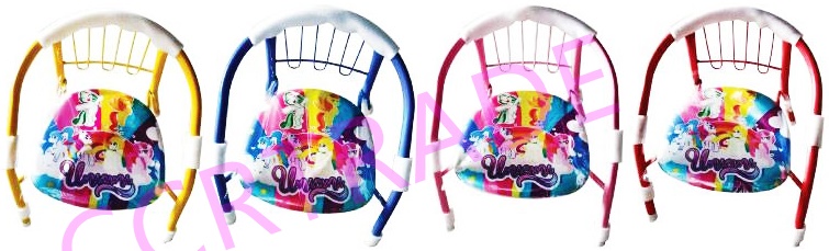 เก้าอี้เด็กมีพนักพิง มีเสียง ม้ายูนิคูนิ 35x36.5 ซม.(ลิขสิทธิ์แท้)(1x3)