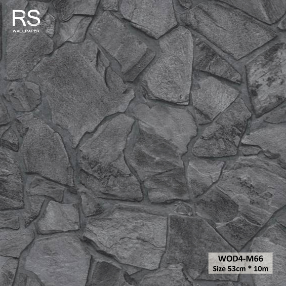 วอลเปเปอร์ลายหิน สีเทาดำ WOD4-M66