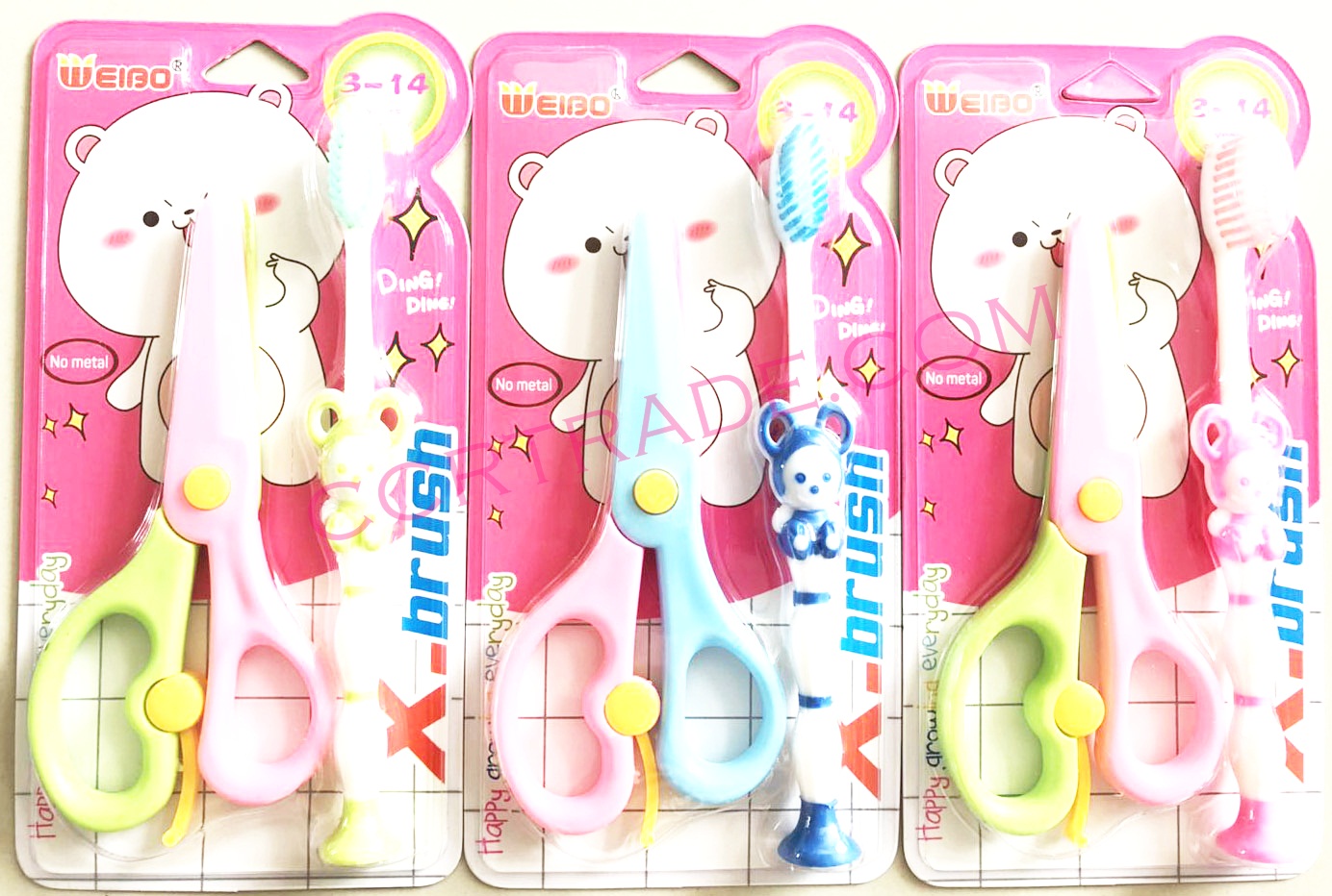 แปรงสีฟันเด็ก+กรรไกรแผง 18.5 ซม.