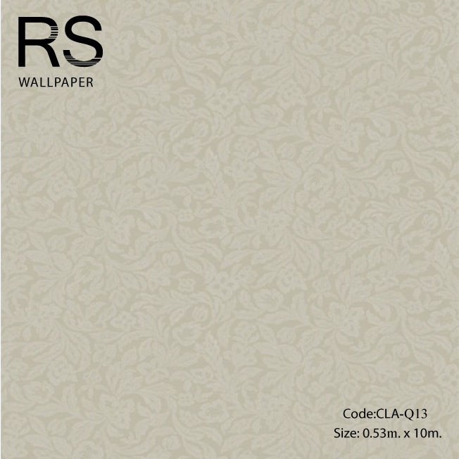 วอลเปเปอร์เทกเจอร์ใบไม้มีดอกไม้พื้นโทนสีน้ำตาลกาแฟ CLA-Q13