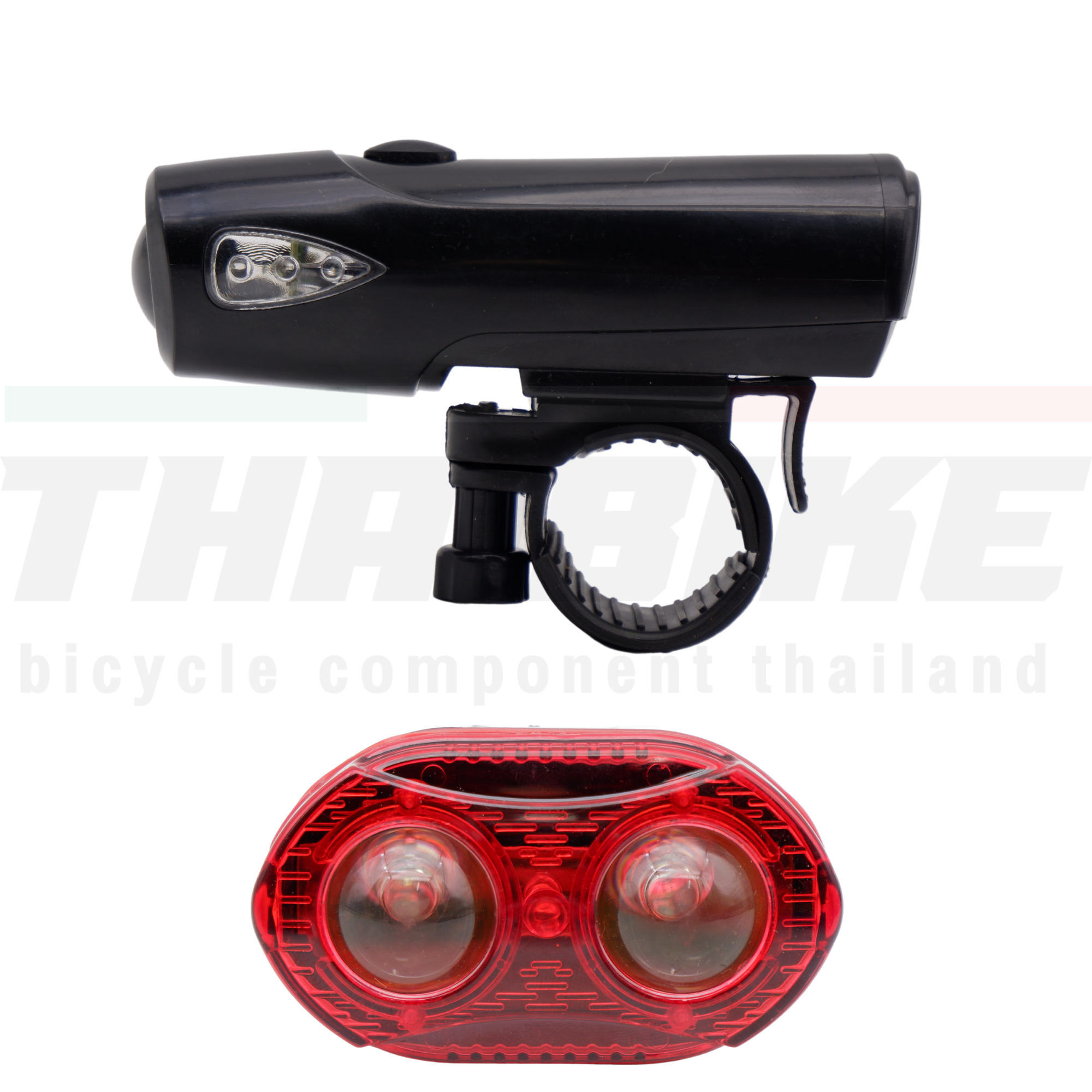 ชุดไฟหน้าไฟท้ายจักรยาน POWERBEAM ไฟท้าย แบบใส่ถ่าน