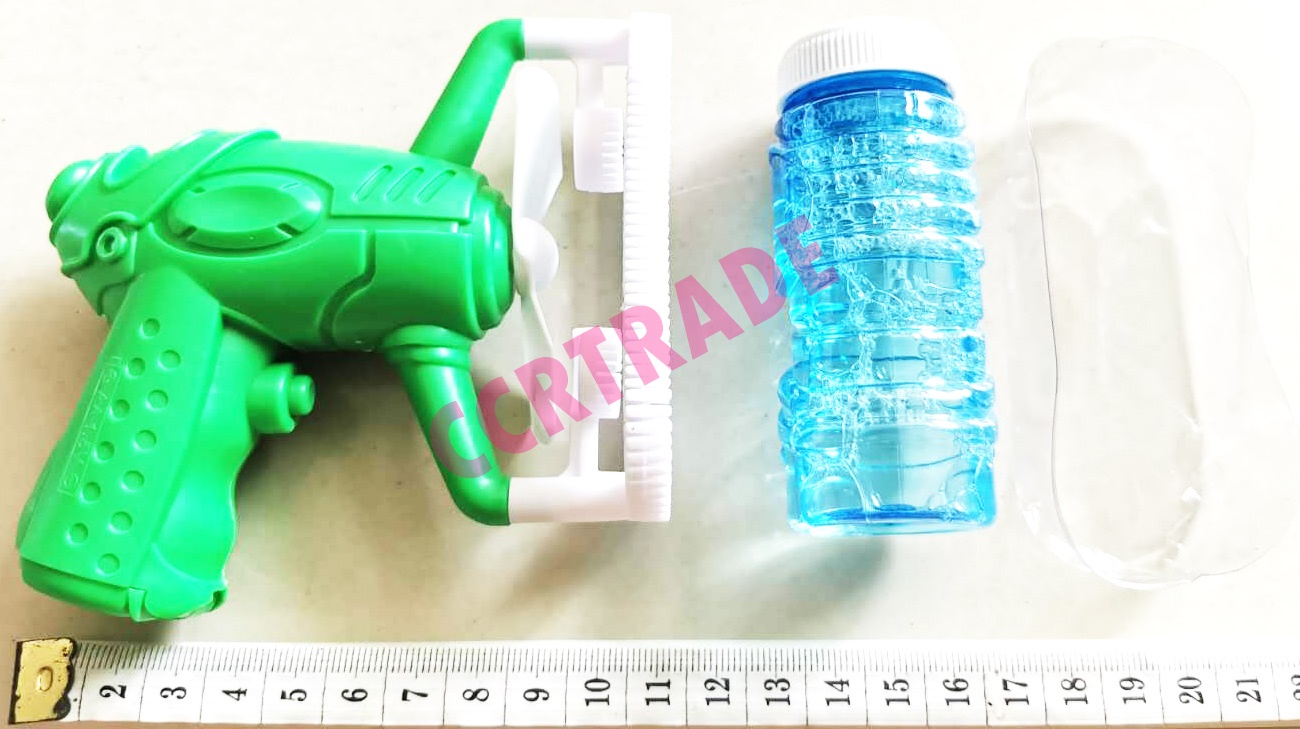 ปืนเป่าฟองสีหวาน+น้ำยาแผง 20.5 ซม.