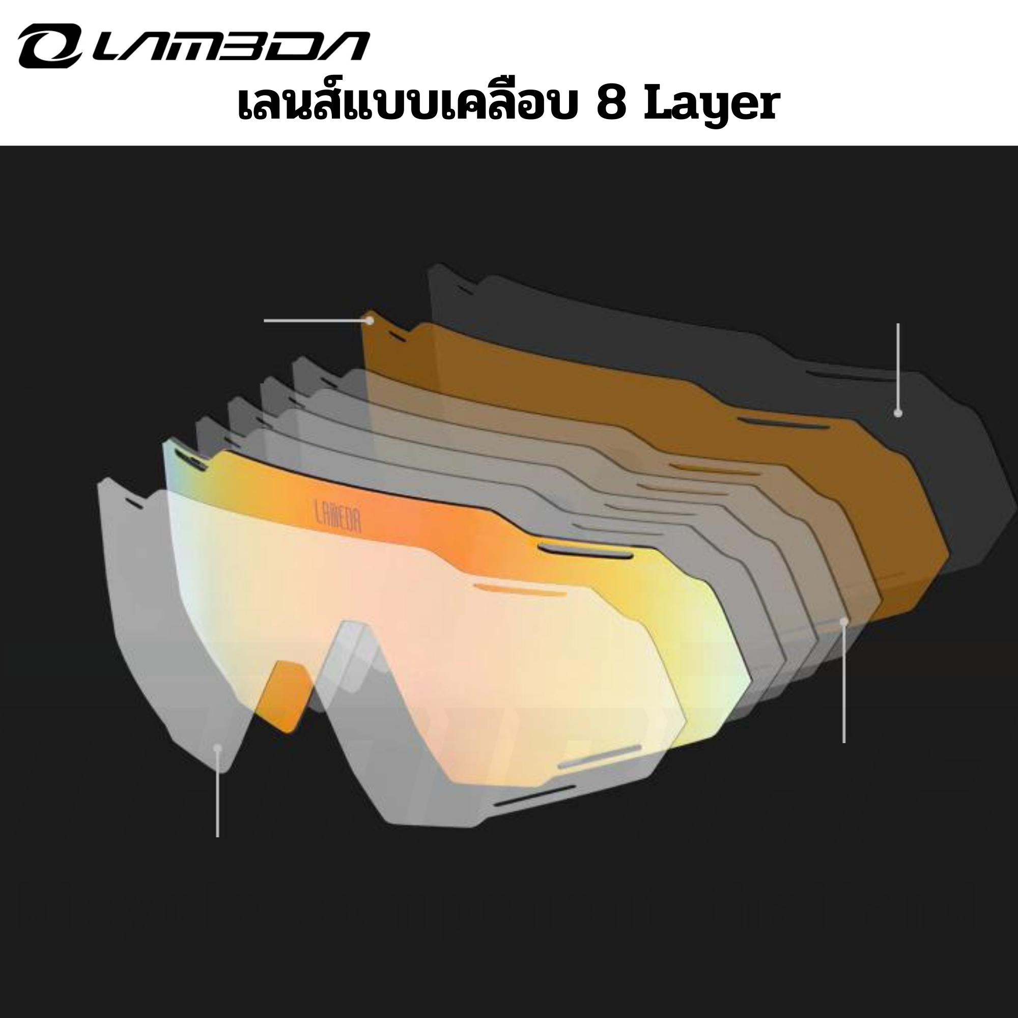 แว่นตาปั่นจักรยาน เลนส์ออโต้ เลนส์POLARIZE LAMEDA Cycling Glasses Anti-Ultraviolet Polarized