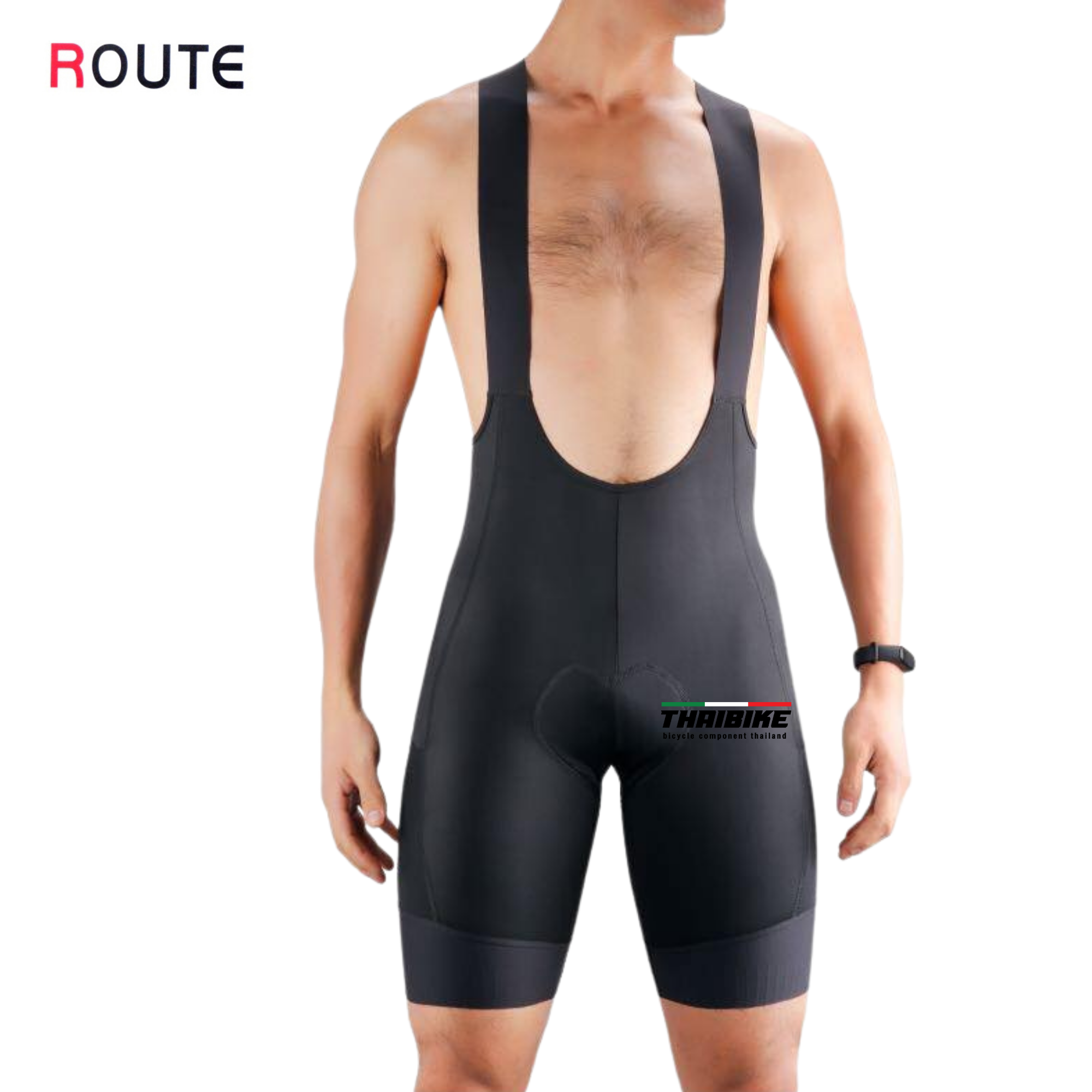 กางเกงเอี้ยมขาสั้นปั่นจักรยาน ROUTE Cycling Bib Short แถมกระเป๋าทุกสี