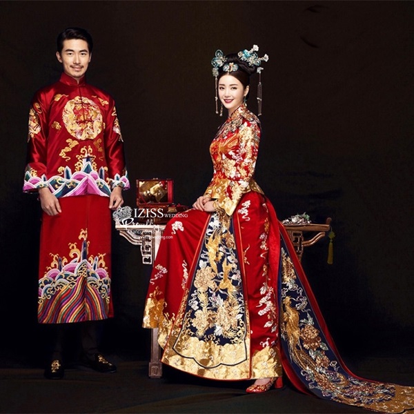 PW622 **พร้อมส่งค่ะ**ชุดแฟนซีกี่เพ้าประยุกต์ ชุดคู่ถ่ายพรีเวดดิ้ง ชุดยกน้ำชา ชุดแต่งงานแฟนซี ชุดจีนชายหญิง "ธีมสีแดง"