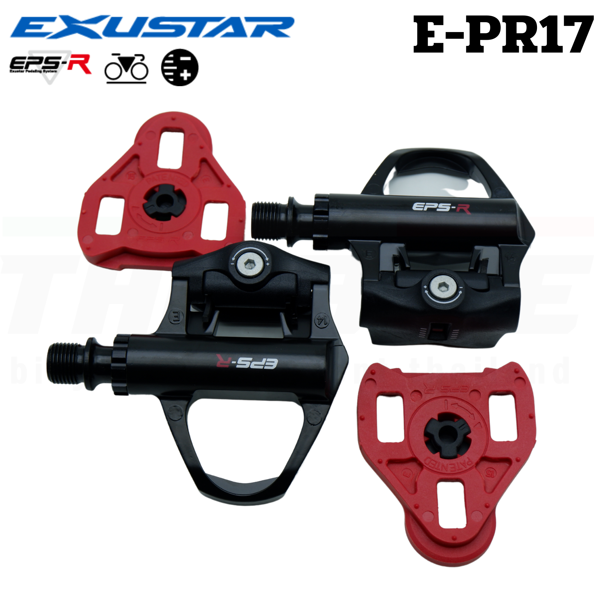 บันไดคลีตจักรยานเสือหมอบ EXUSTAR รุ่น E-PR17 พร้อมแผ่นคลีต บันไดจักรยาน