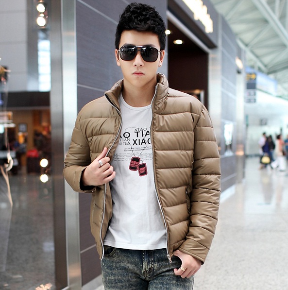 พร้อมส่ง เสื้อกันหนาว ผู้ชาย สีน้ำตาล ทรงบับเบิ้ล แขนยาว ซิปหน้า ใส่กันหิมะ ใส่กันหนาว ใส่ไปต่างประเทศ ใส่อุ่น