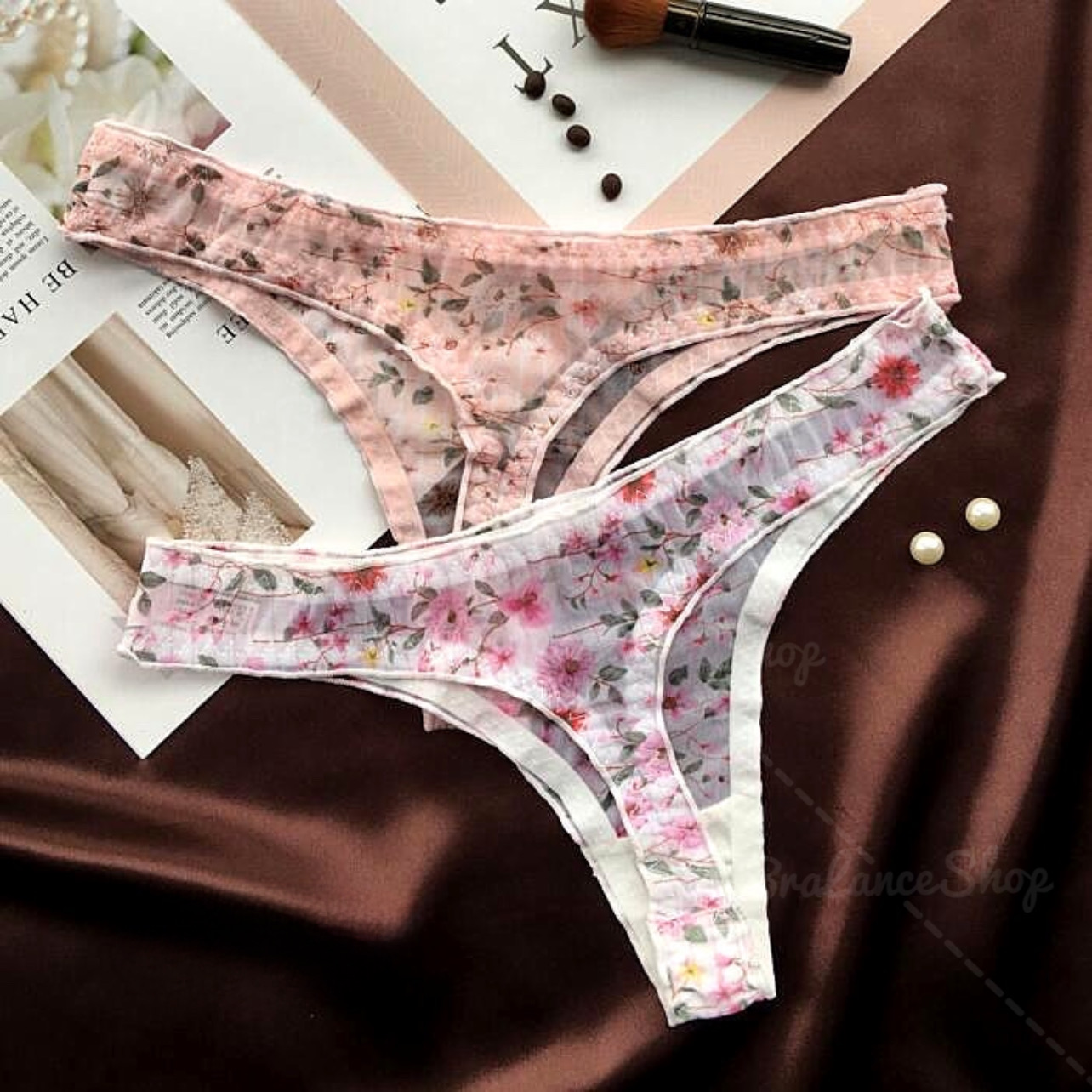 BLS✿D018 กางเกงในลูกไม้ จีสตริง