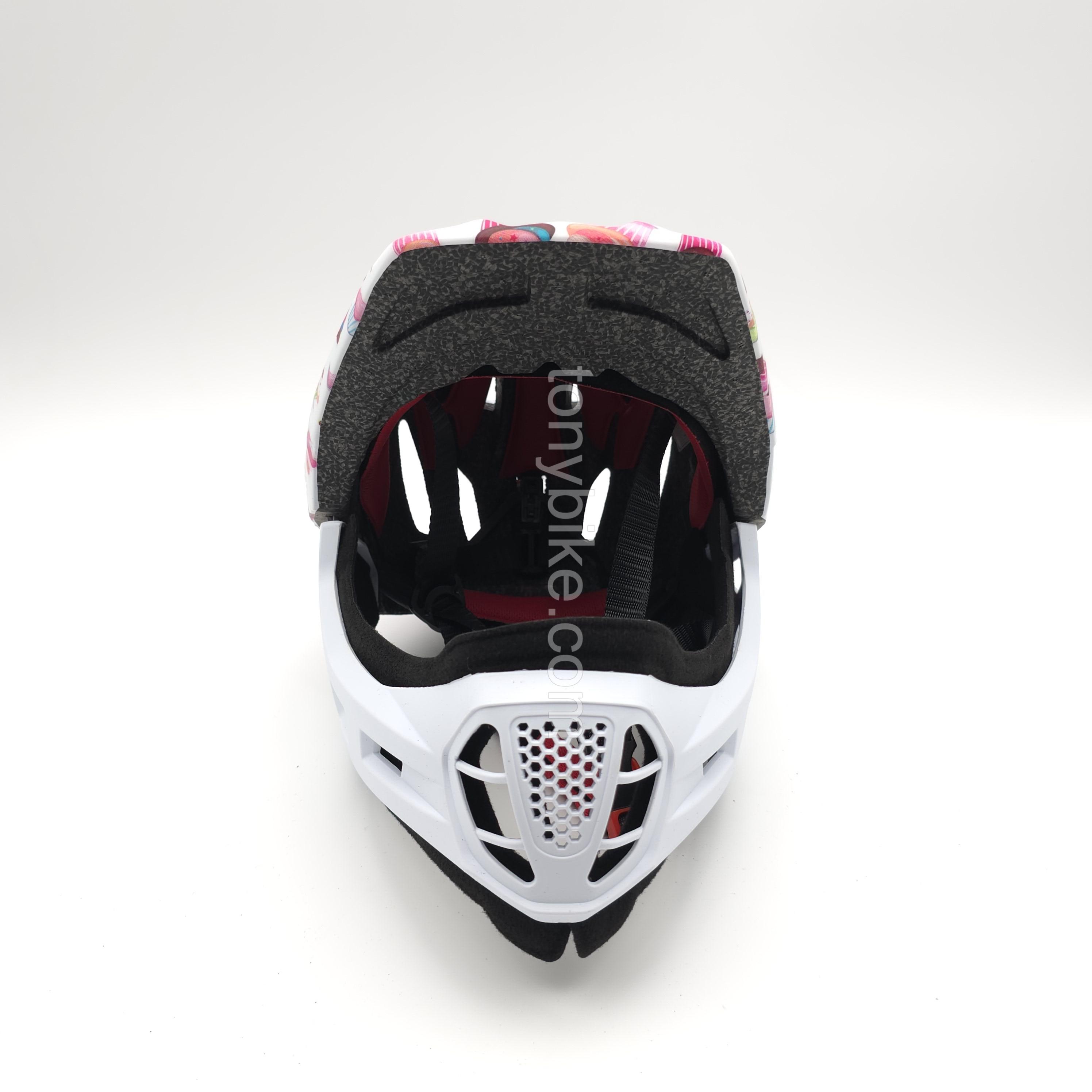 หมวกจักรยานเด็ก เต็มใบ สีขาว ลายขนม 46-53 ซม.