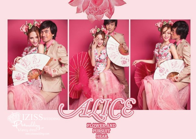 PW344-**พร้อมส่ง **ชุดคู่ถ่ายพรีเวดดิ้ง (prewedding dress) & ชุดแต่งงานแฟนซี (Fancy wedding dress)ชายหญิง "ธีมสีชมพู"