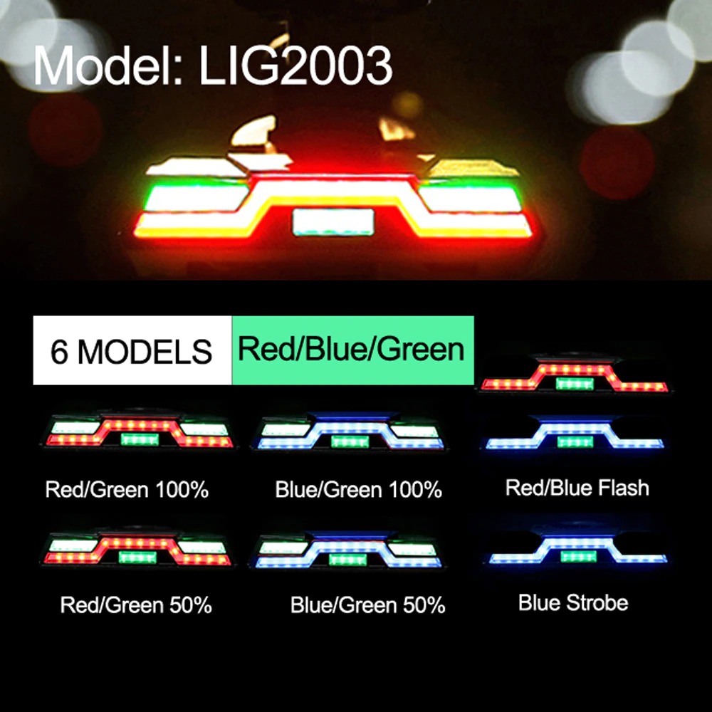 ไฟท้ายจักรยานแบบ THAIBIKE 30LED 6 โหมด สีสลับ