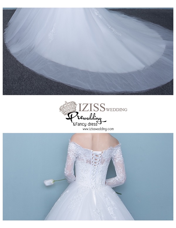 BR305 **พรีออเดอร์**ชุดแต่งงาน&ชุดเจ้าสาวแบบยาวสีขาวเกรดพรีเมี่ยม หรูหราน่ารัก สวยโดดเด่นไม่ซ้ำใคร