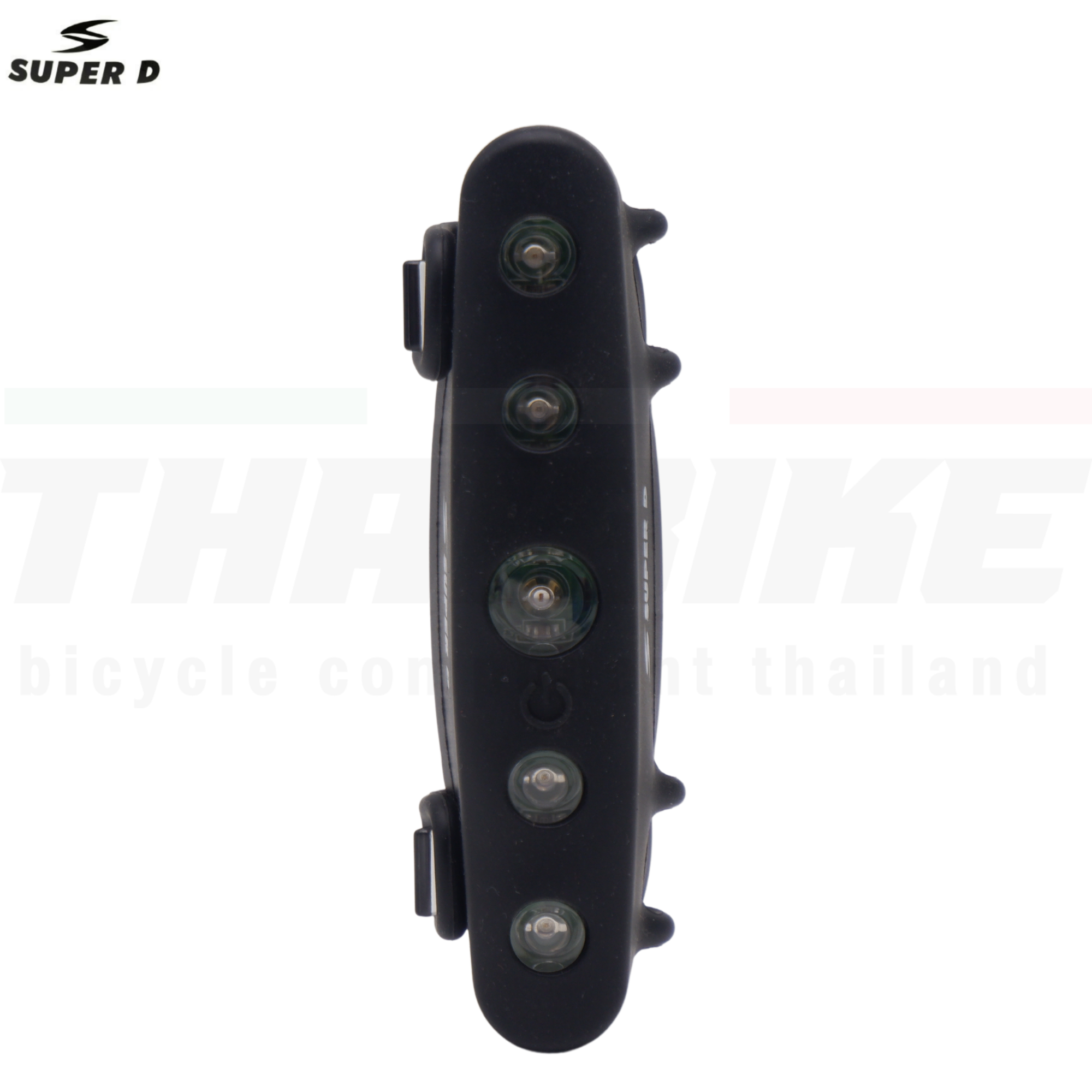 ไฟท้ายจักรยาน SUPER D แบบซิลิโคน กันน้ำ ใช้ถ่าน(แพ๊คถุง OPP)
